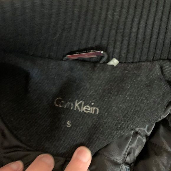 Calvin Klein Men's Dark Charcoal Black Wool Coat Jacket Size Small - Picture 11 of 14